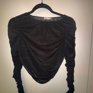 Zara Black Ruched Blouse